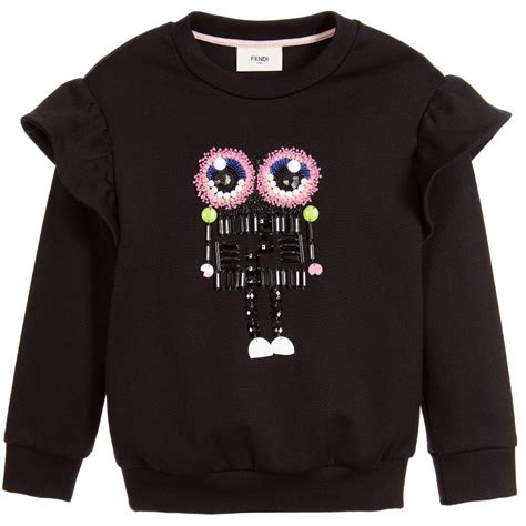 fendi monster sweatshirt|Fendi beaded graphic sweatshirt.